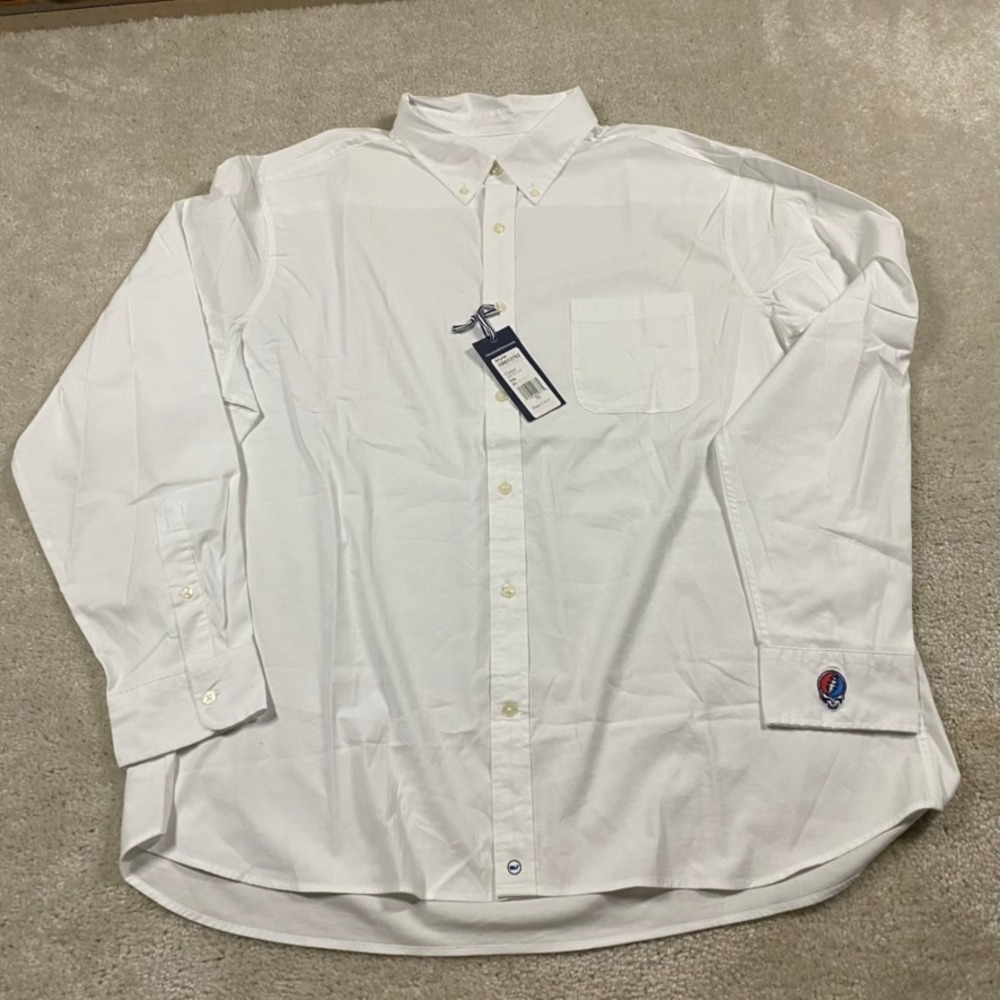 Vineyard Vines Grateful Dead Shirt Mens XXL White Performance Cotton Brrr